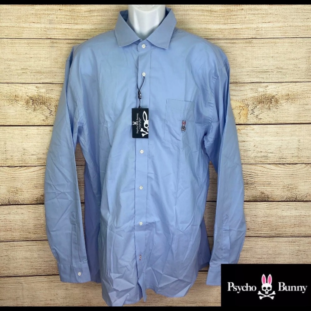 Psycho Bunny Mens 2XL Solid Needle Cotton Shirt